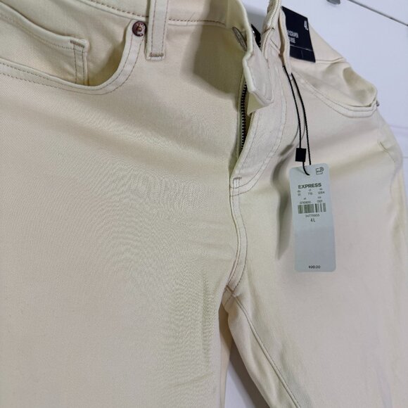 Express ✨ NEW ✨ Skyscraper Mid Rise Beige Jeans 4L - Picture 1 of 9